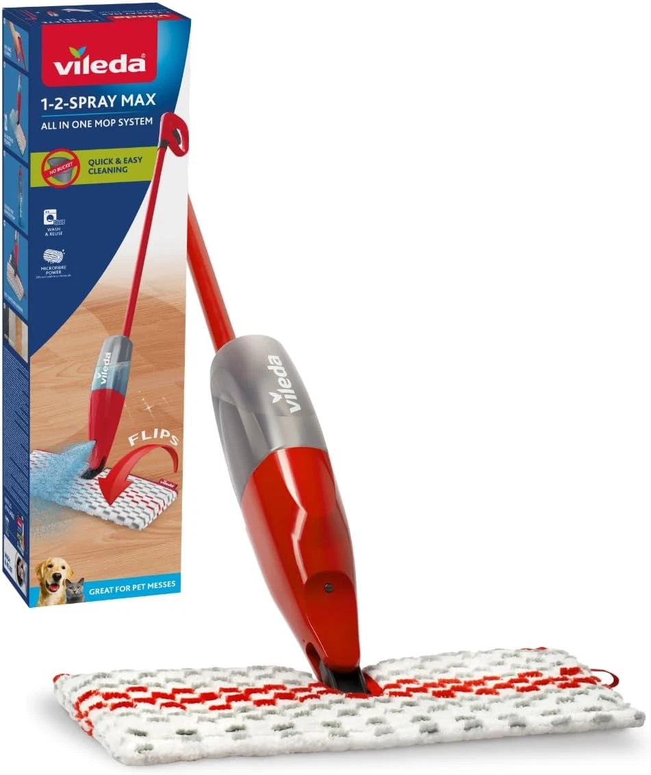 1-2 Spray Max Double-Sided Microfibre Mop Starter Kit Hard Floor Cleaner